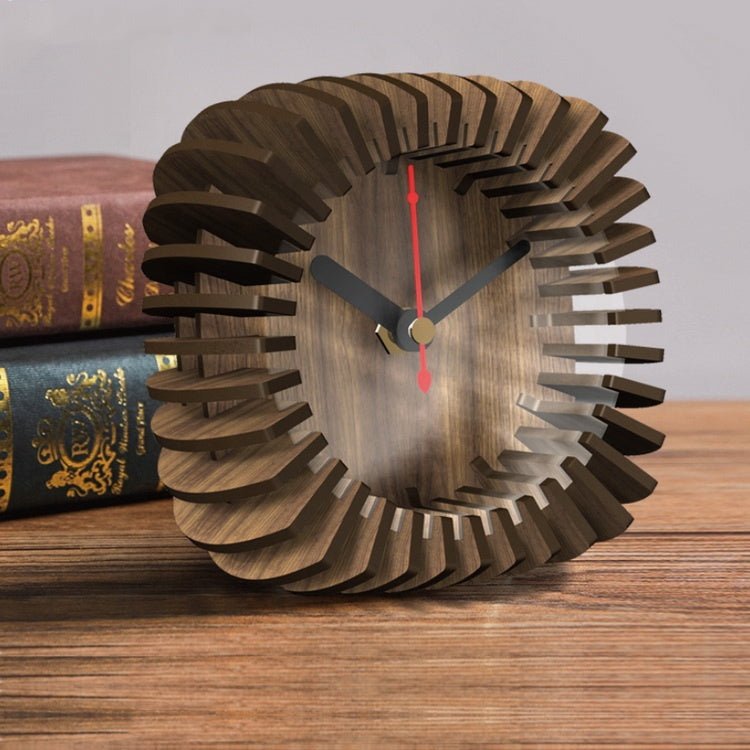 3D Puzzle Nordic Wooden Table Clock - L10.3cmxW5.7cmxH10.2cm | MAMOU Home Decor