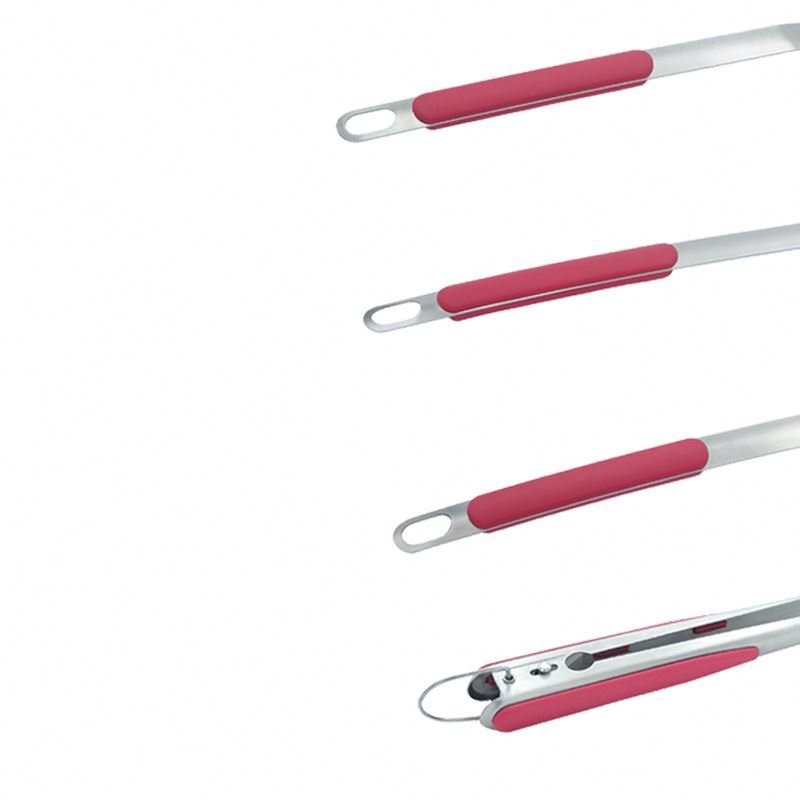 4 pieces Stainless Steel Barbecue Cooking Set with Red Handle