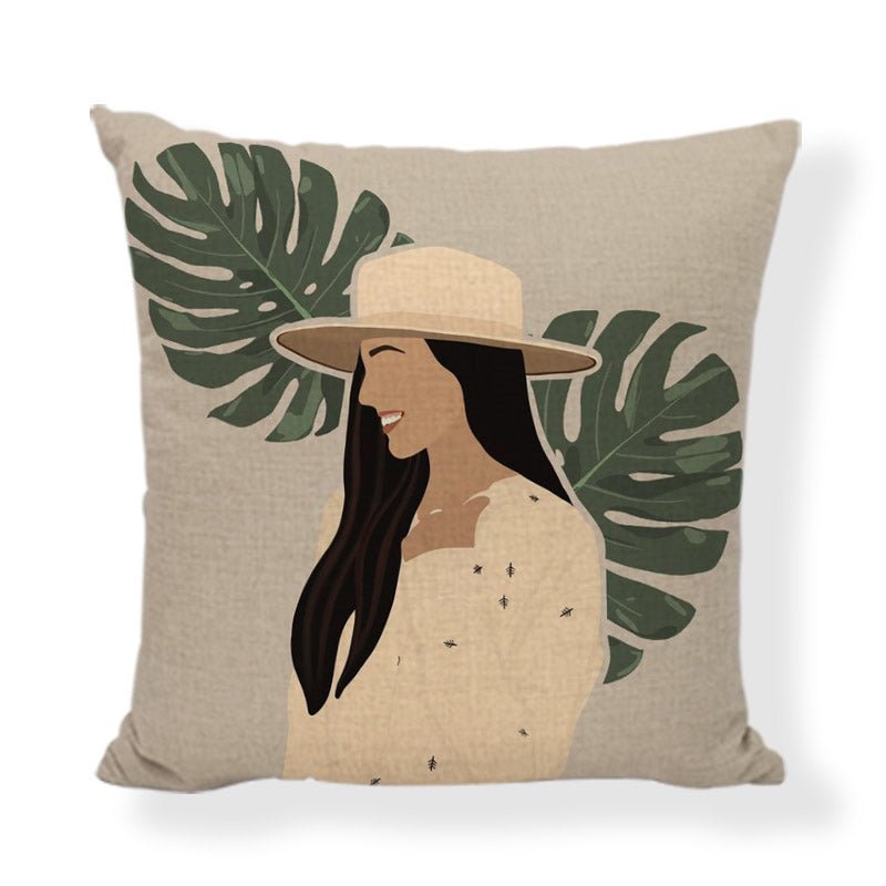 45x45cm African style cushion cover in retro fashion and Morandi style made from 100% linen.