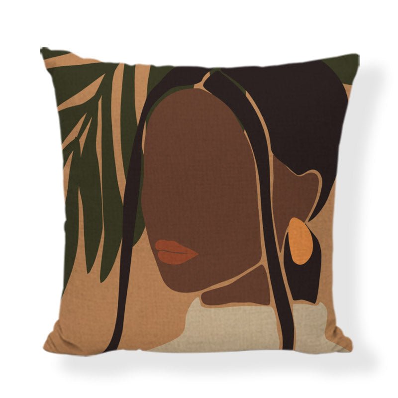 45x45cm African style cushion cover in retro fashion and Morandi style made from 100% linen.