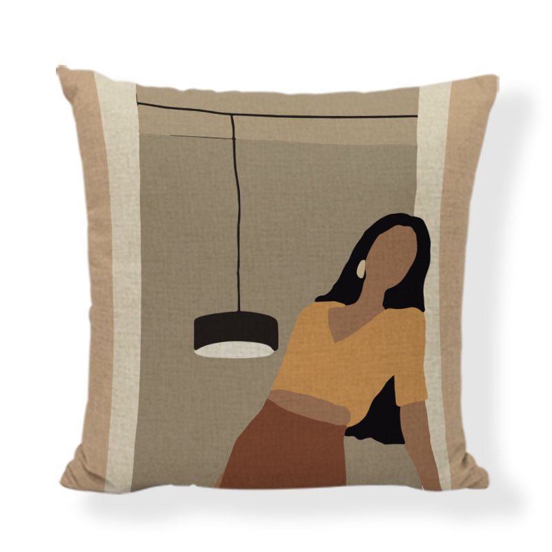 45x45cm African style cushion cover in retro fashion and Morandi style made from 100% linen.