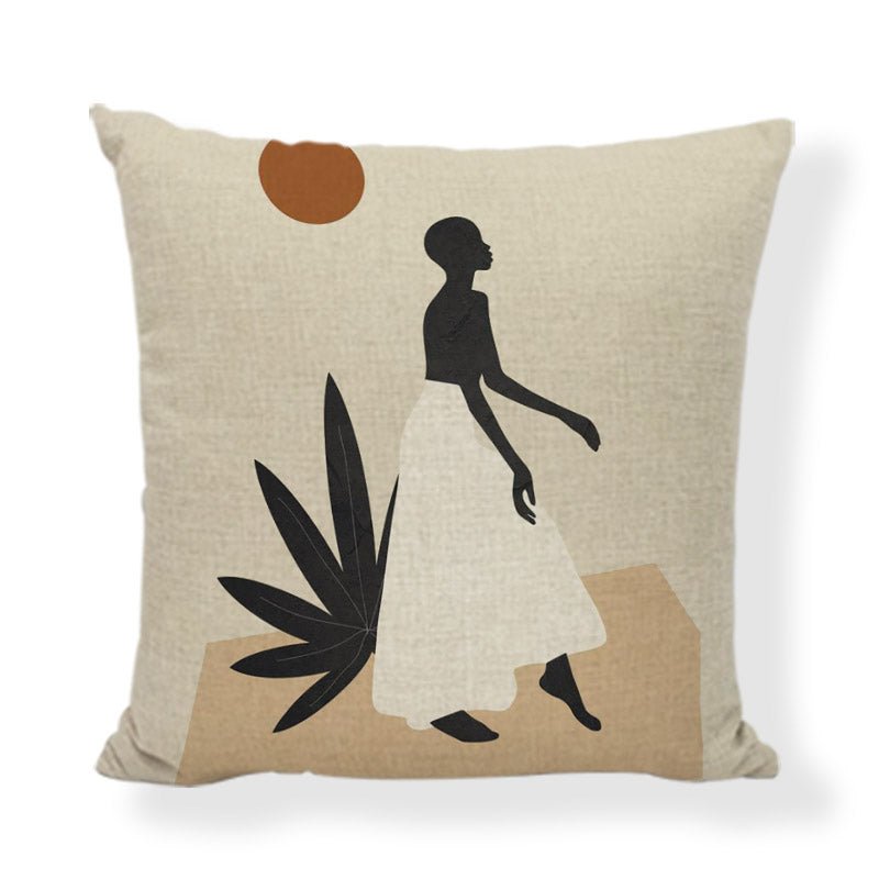 45x45cm African style cushion cover in retro fashion and Morandi style made from 100% linen.