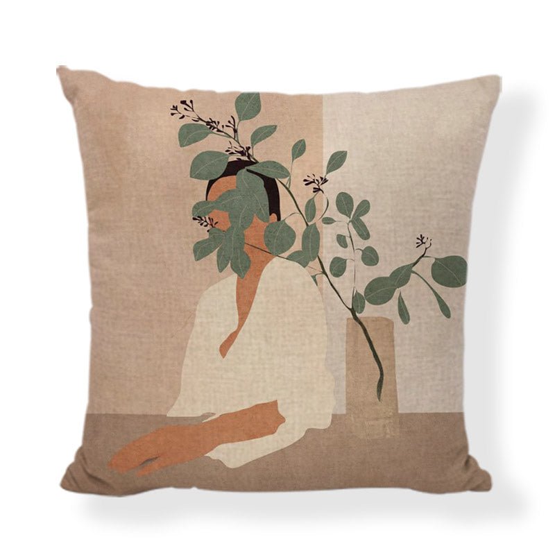 45x45cm African style cushion cover in retro fashion and Morandi style made from 100% linen.