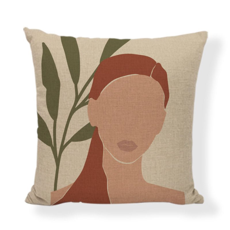 45x45cm African style cushion cover in retro fashion and Morandi style made from 100% linen.