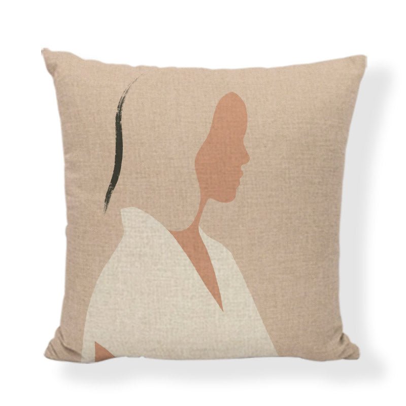 45x45cm African style cushion cover in retro fashion and Morandi style made from 100% linen.
