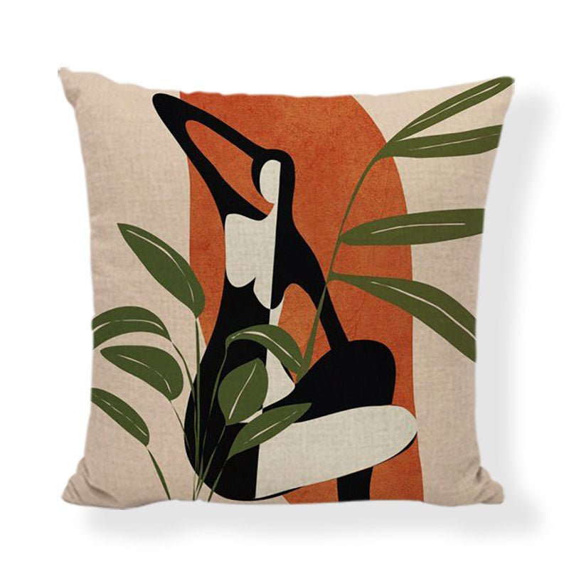 45x45cm African style cushion cover in retro fashion and Morandi style made from 100% linen.