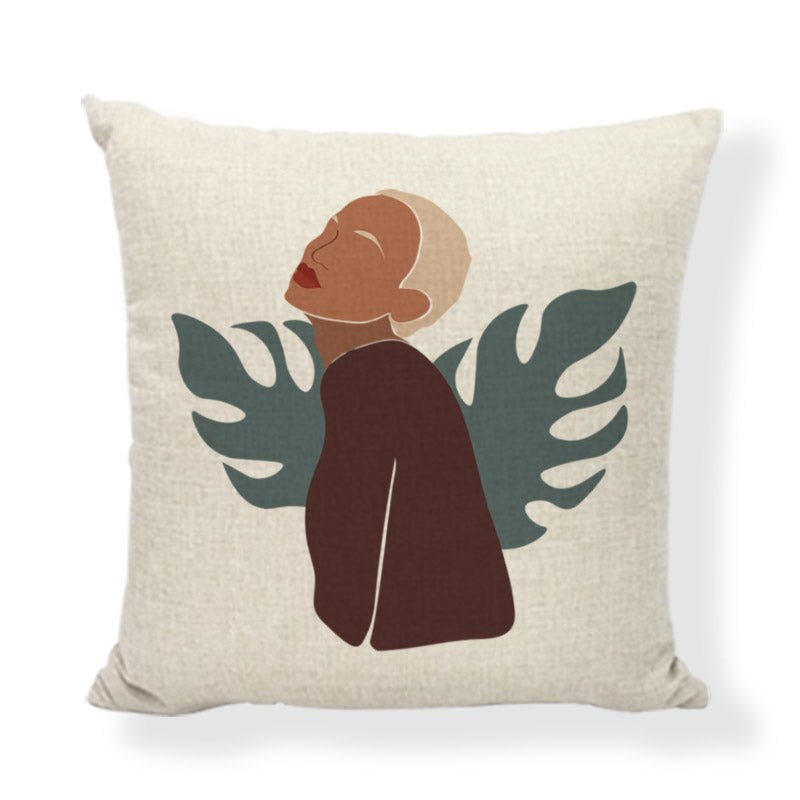 45x45cm African style cushion cover in retro fashion and Morandi style made from 100% linen.