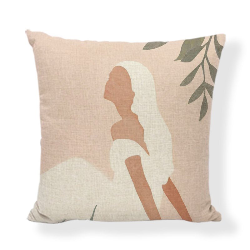 45x45cm African style cushion cover in retro fashion and Morandi style made from 100% linen.