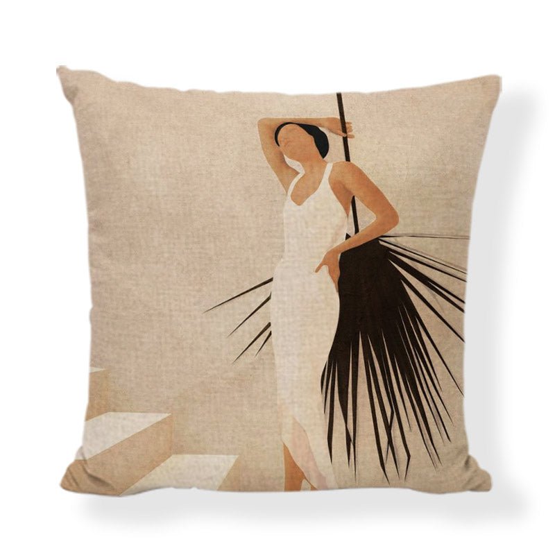 45x45cm African style cushion cover in retro fashion and Morandi style made from 100% linen.