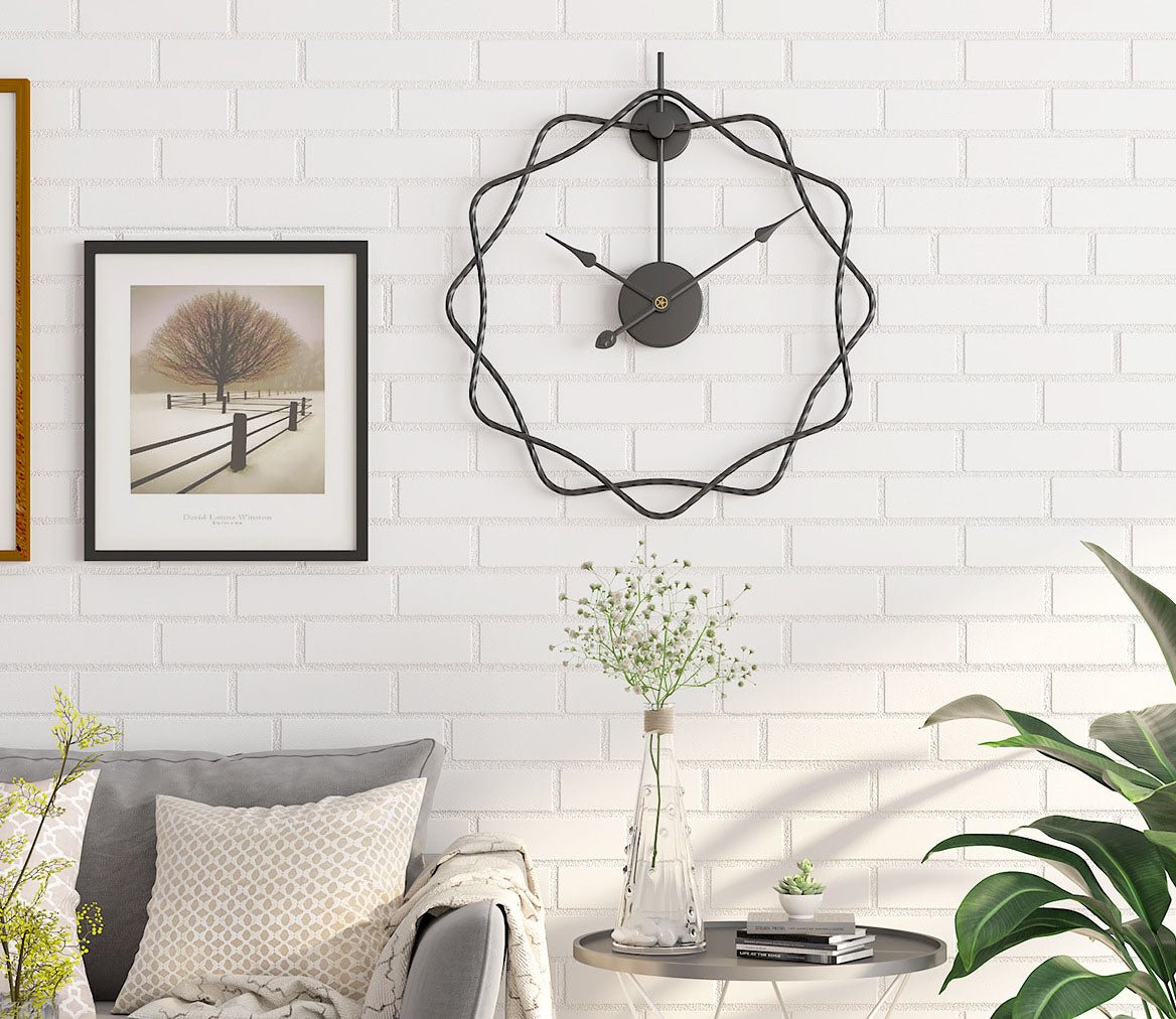 50cm Creative Luxury Iron Prismatic Gold Wall Clock - 9mm Metal Sheet