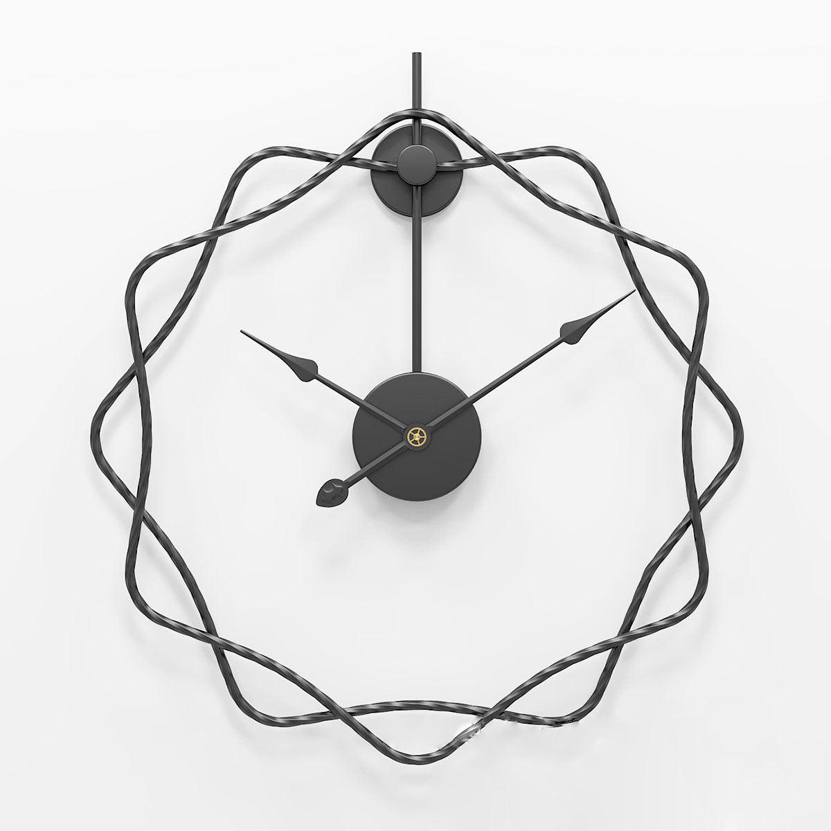 50cm Creative Luxury Iron Prismatic Gold Wall Clock - 9mm Metal Sheet