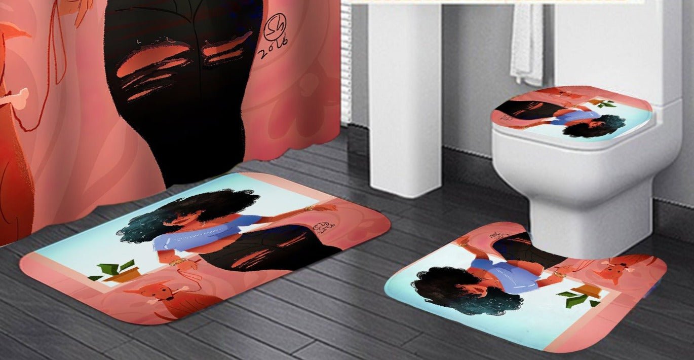 A Timeless Classic: Afro-American Woman Shower Curtain Set