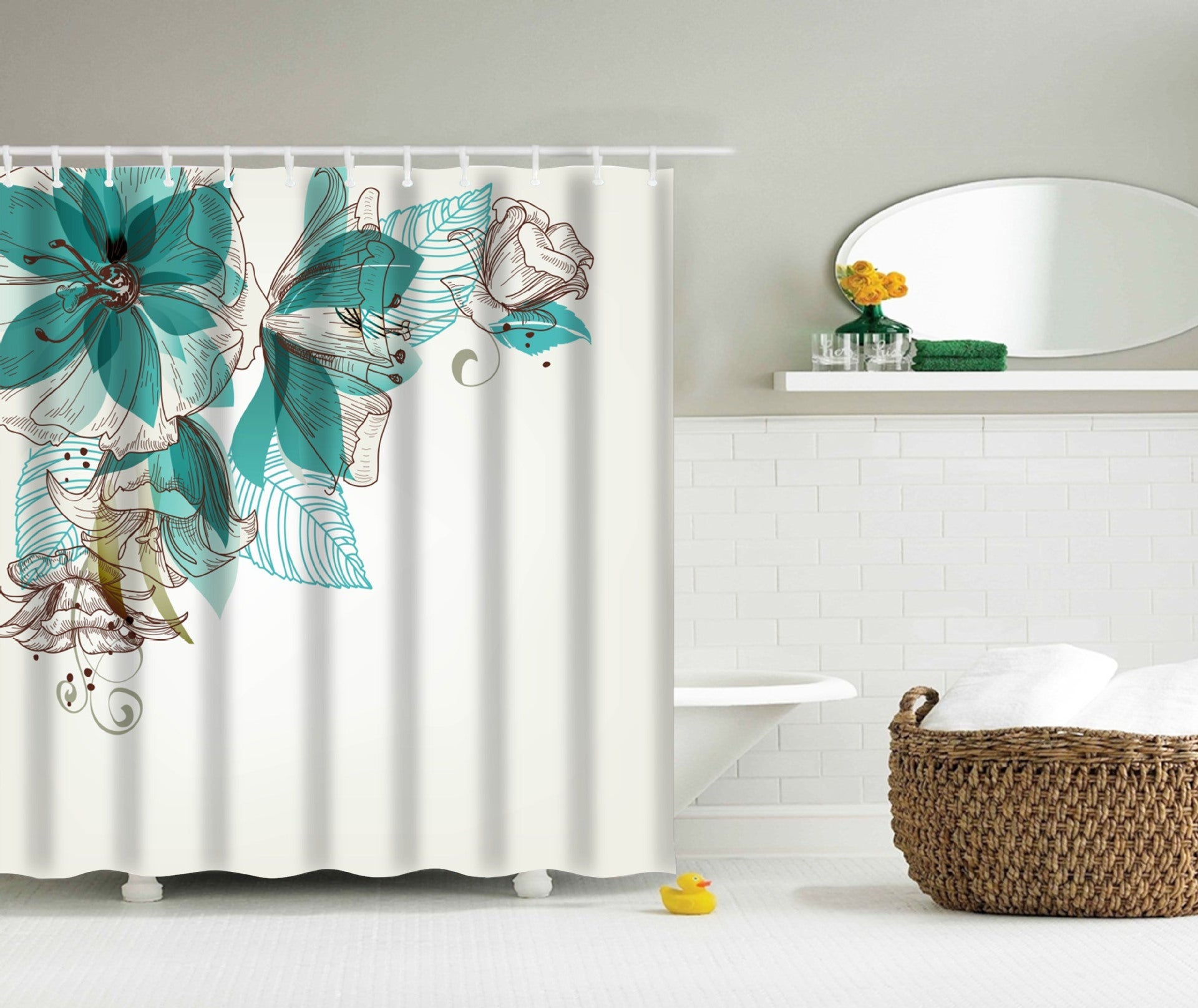 Bring a Touch of Spring to Your Bathroom with Our 3D Digital Printed Shower Curtain.