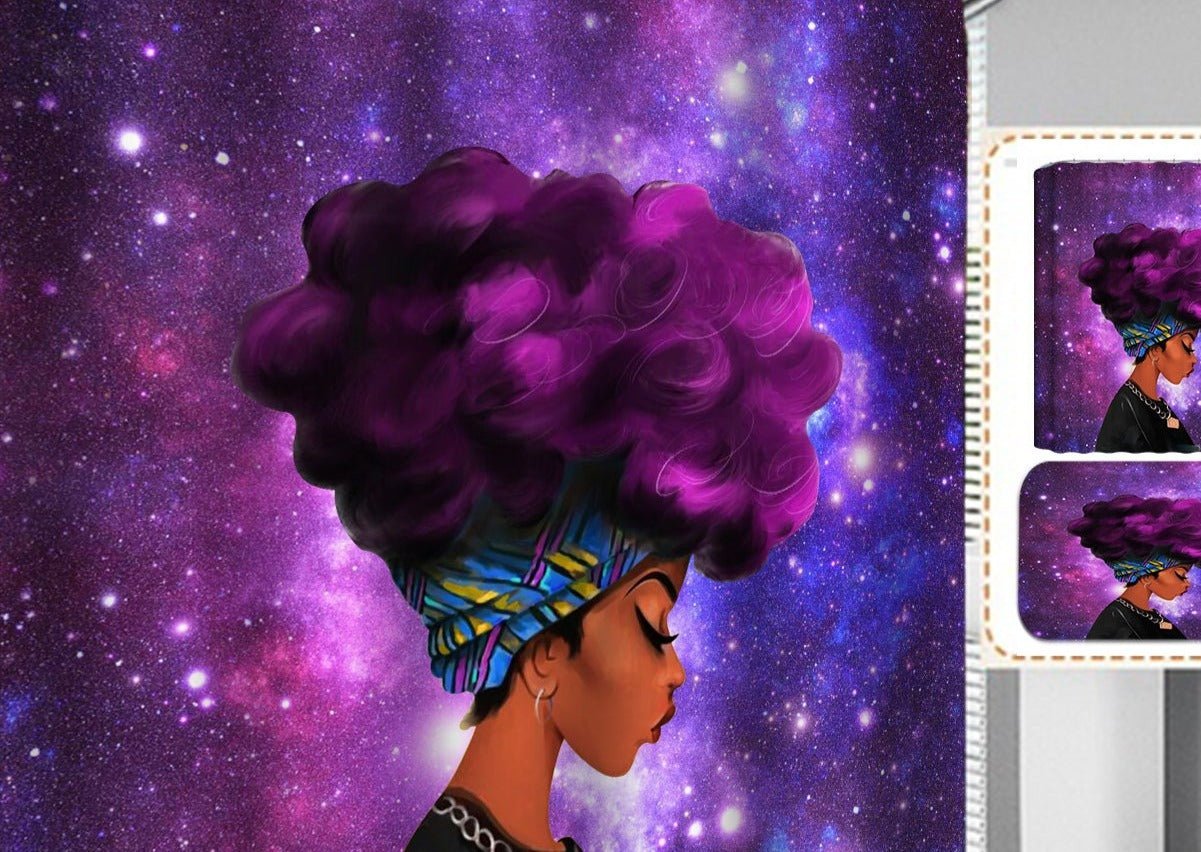 Gorgeous Elegance: African American Women 4 Pcs Shower Curtain Set