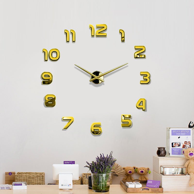 Large Acrylic Wall Clock 3D Ticker Room Clock - MAMOU Home Decor
