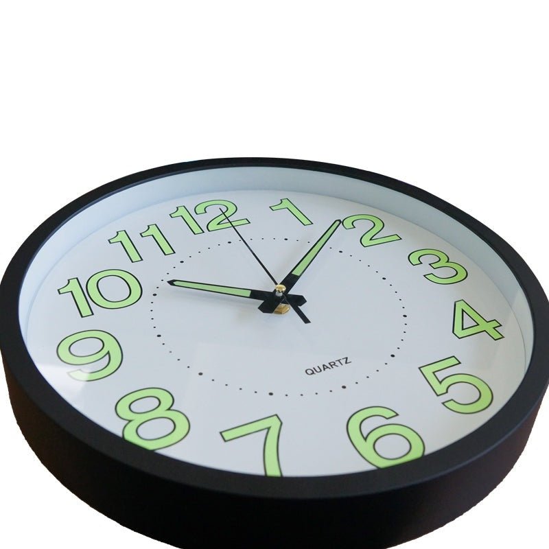 Luminous 30cm Plastic Wall Clock for Living Room