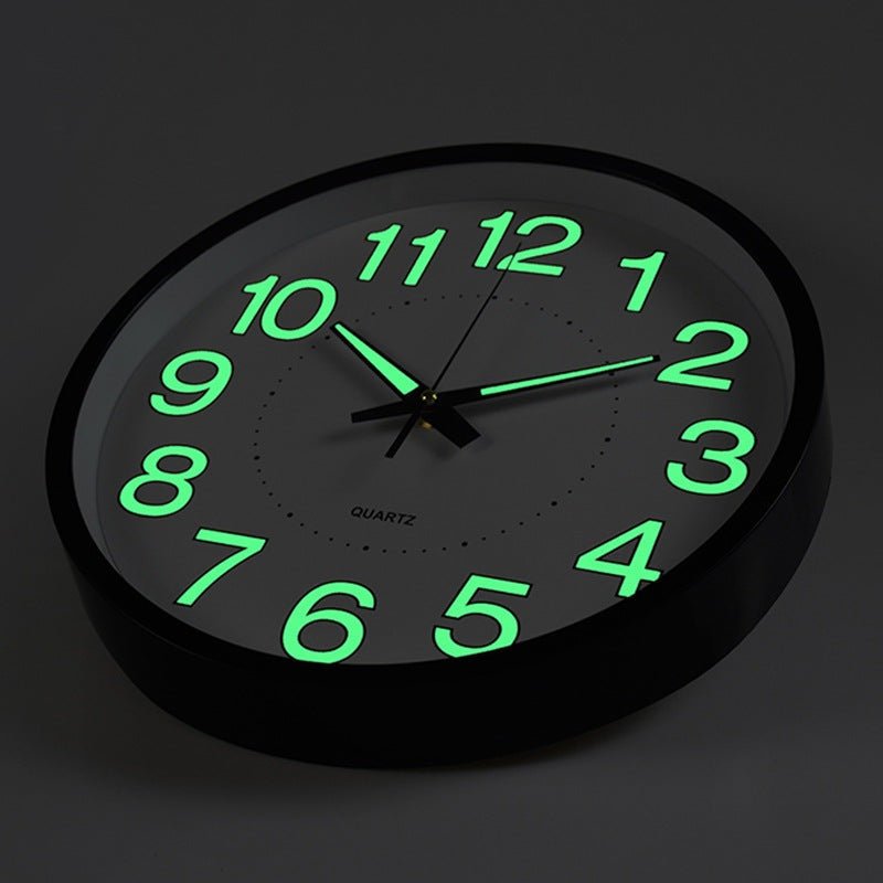 Luminous 30cm Plastic Wall Clock for Living Room
