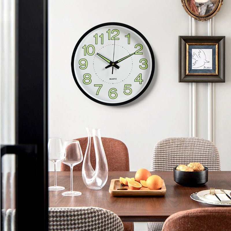 Luminous 30cm Plastic Wall Clock for Living Room