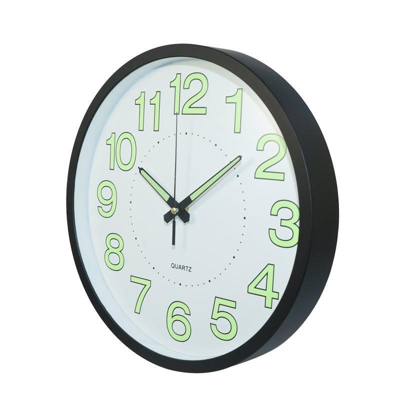 Luminous 30cm Plastic Wall Clock for Living Room