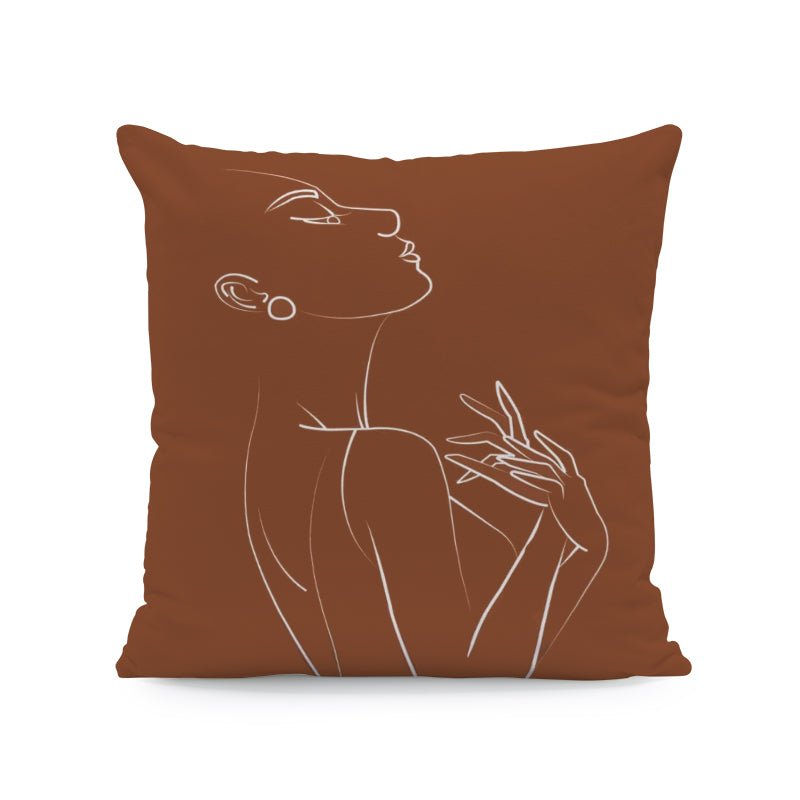 Luxury Morand Throw Cushion Covers Elegant Girl Digital Printed Velvet Decora Pillowcase.