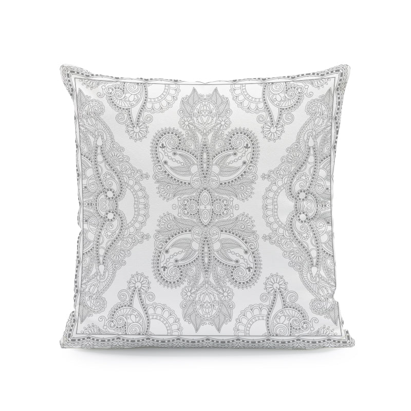 Luxury Nordic Wabi-Sabi Wind Floral Print, 45 x 45 cm Velvet Throw Cushion - Eco Friendly.