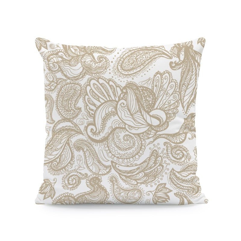 Luxury Nordic Wabi-Sabi Wind Floral Print, 45 x 45 cm Velvet Throw Cushion - Eco Friendly.