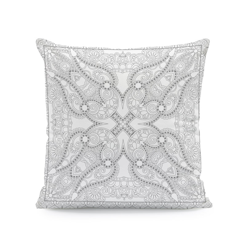 Luxury Nordic Wabi-Sabi Wind Floral Print, 45 x 45 cm Velvet Throw Cushion - Eco Friendly.