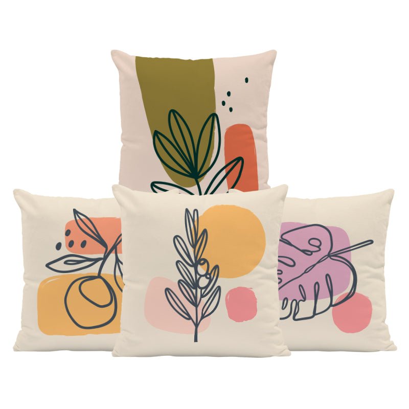 Nordic Abstract Velvet Cushion Covers Interior Decor Plant Throw Pillows Seat 45x45cm