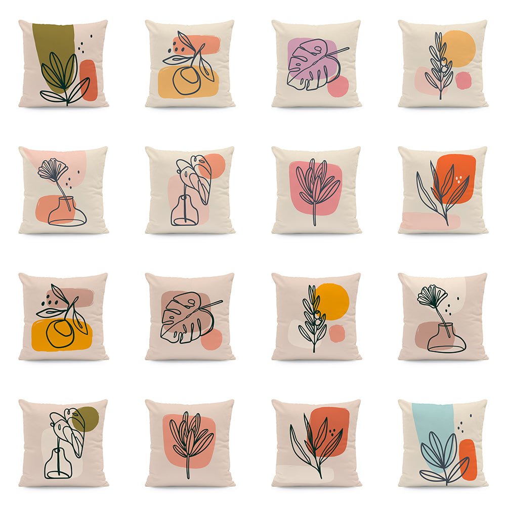 Nordic Abstract Velvet Cushion Covers Interior Decor Plant Throw Pillows Seat 45x45cm