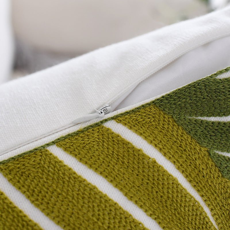 Pastoral Plant Embroidered Cushion Cover - 100% Cotton | MAMOU Home Decor