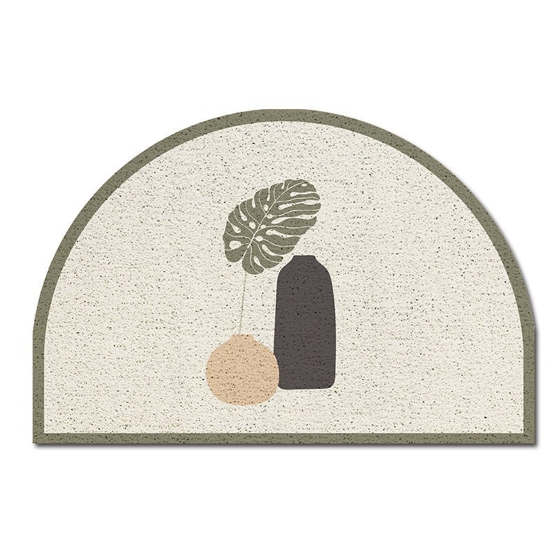 Semi-Circular PVC Door Mats with Plant and Leaf Design | MAMOU Home Decor