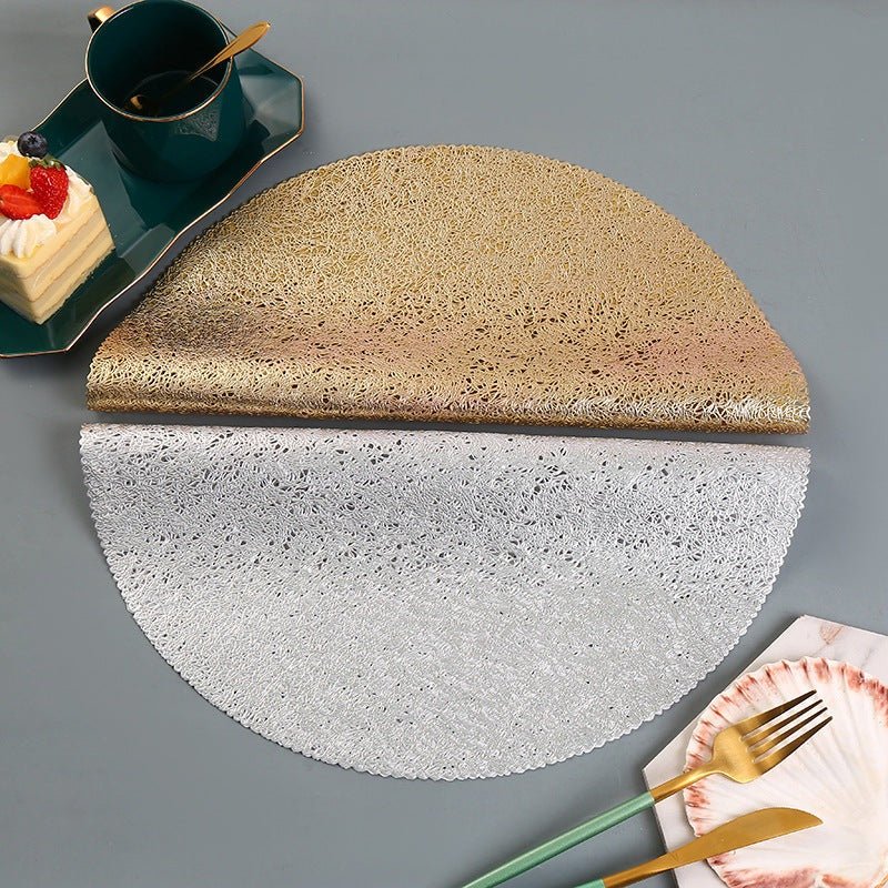 Set of 6 Gold and Silver PVC Placemats - Elevate Your Table Setting with MAMOU