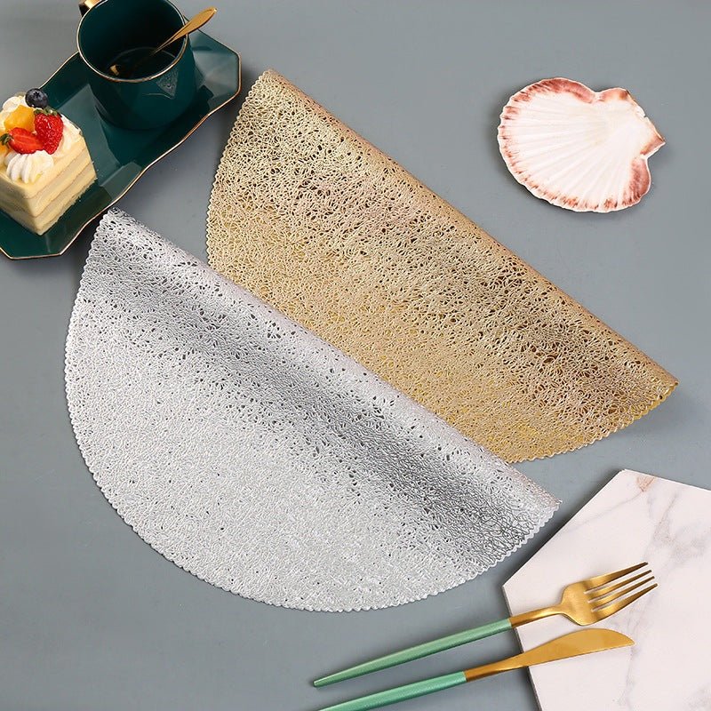 Set of 6 Gold and Silver PVC Placemats - Elevate Your Table Setting with MAMOU