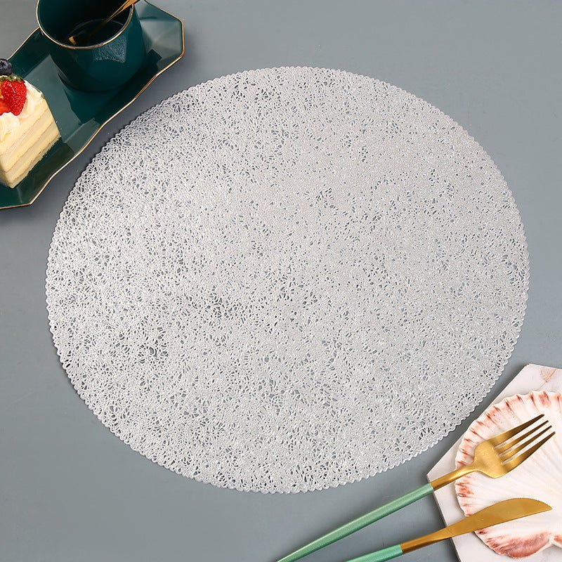 Set of 6 Gold and Silver PVC Placemats - Elevate Your Table Setting with MAMOU