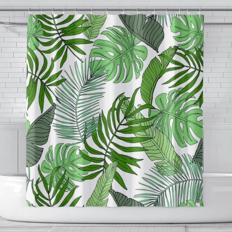 Tropical Oasis: 3D Printed Waterproof Shower Curtain.