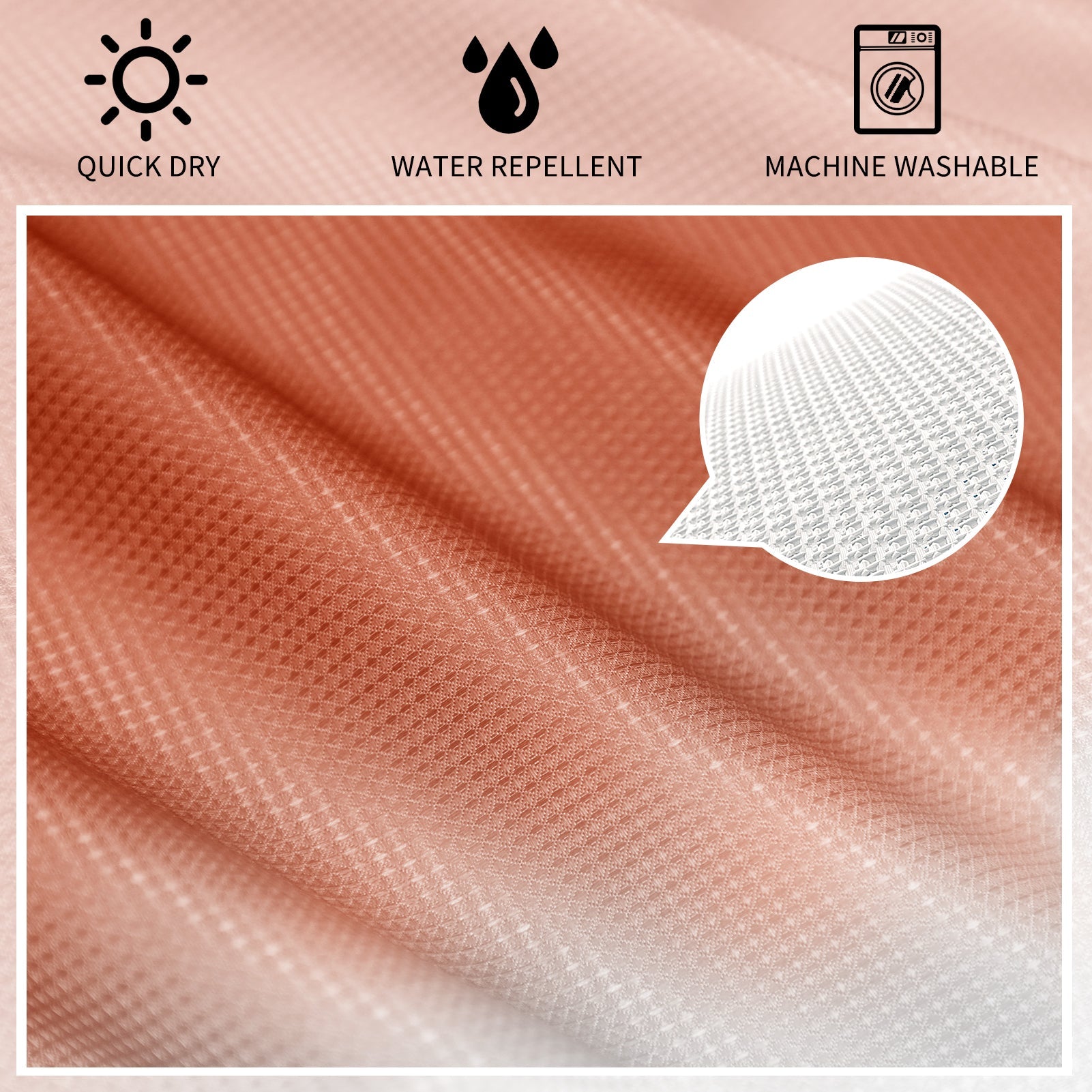 Waffle Weave 3D Digital Printed Waterproof Shower Curtain.