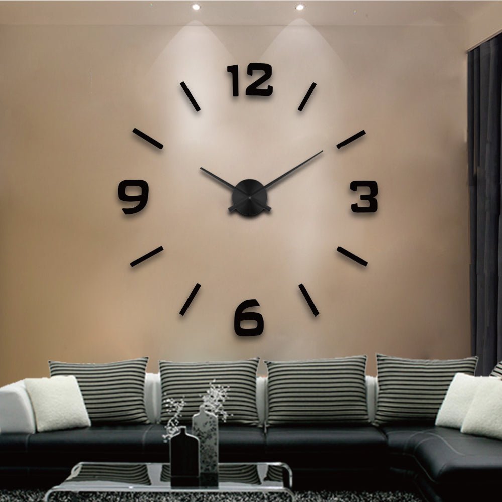 Wall sticker DIY 3D Acrylic Wall Clock Frameless Large Art Clock EVA Foam + Acrylic Mirror + Aluminium Quartz Movement.