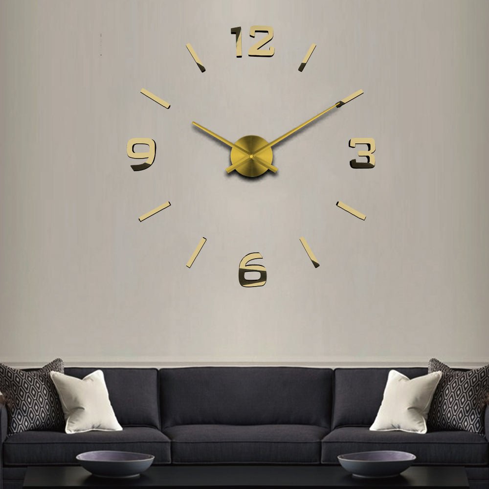 Wall sticker DIY 3D Acrylic Wall Clock Frameless Large Art Clock EVA Foam + Acrylic Mirror + Aluminium Quartz Movement.
