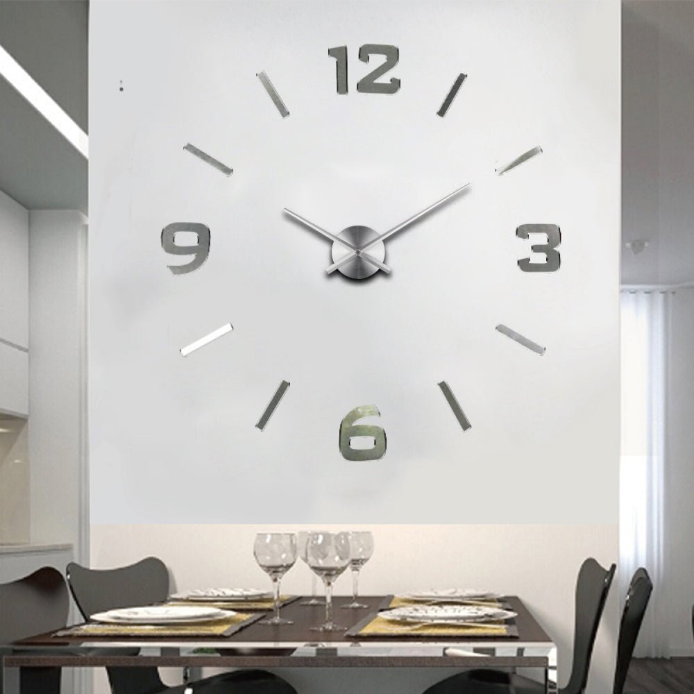 Wall sticker DIY 3D Acrylic Wall Clock Frameless Large Art Clock EVA Foam + Acrylic Mirror + Aluminium Quartz Movement.